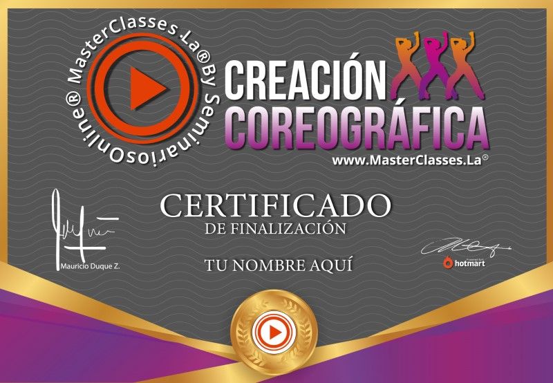 Certificado de Creación Coreográfica
