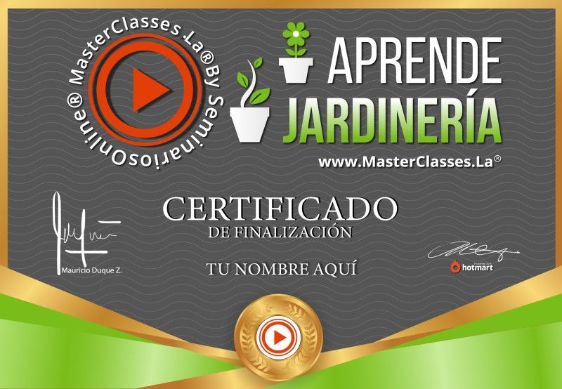 Certificado de Aprende Jardinería
