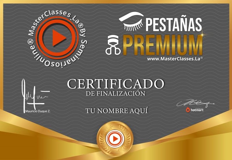 Certificado de Pestañas Premium
