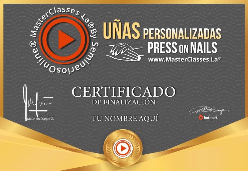 Certificado de Uñas Personalizadas - Press on Nails