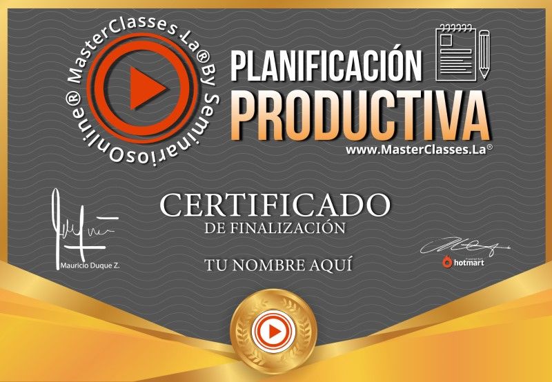 Certificado de Planificación Productiva