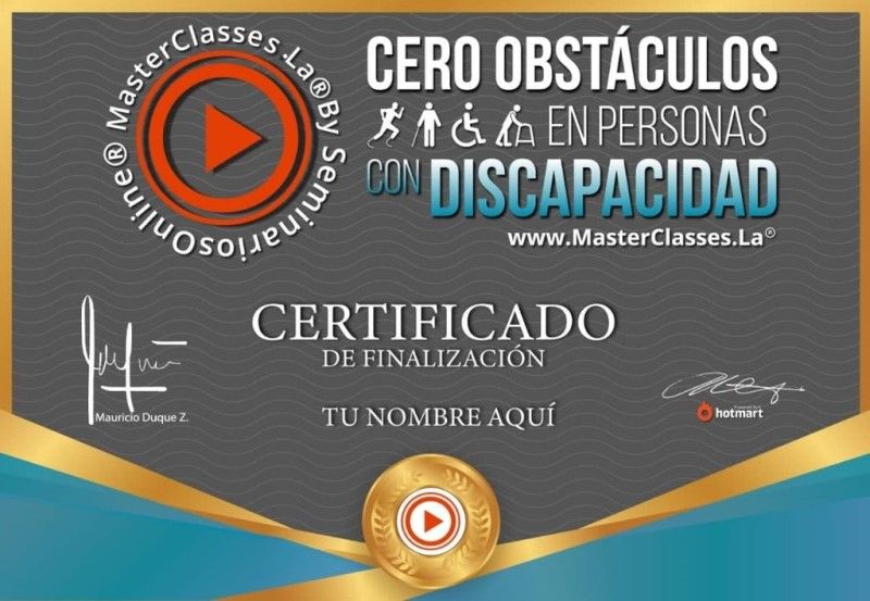 Certificado de Cero Obstáculos en Personas con Discapacidad