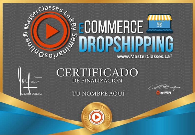 Certificado de eCommerce para Dropshipping