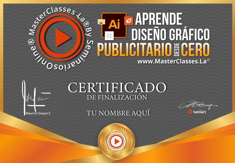 Certificado de Aprende Diseño Gráfico Publicitario desde Cero