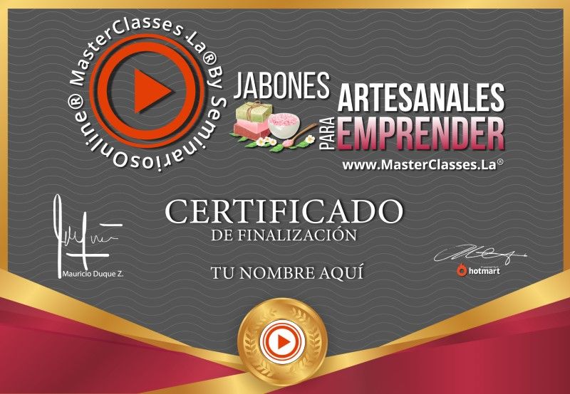 Certificado de Participación de Jabones Artesanales para Emprender