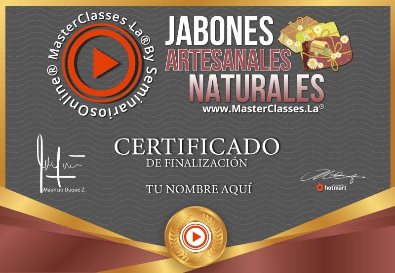 Certificado de Jabones Artesanales Naturales