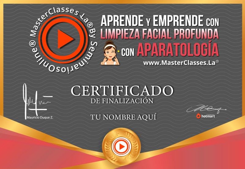 Certificado de Aprende y Emprende con Limpieza Facial Profunda con Aparatología