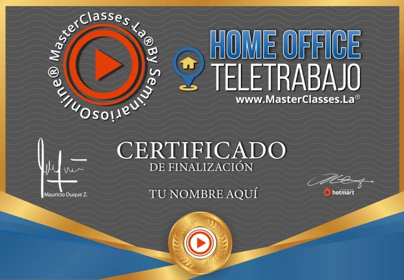 Certificado de Teletrabajo Home Office
