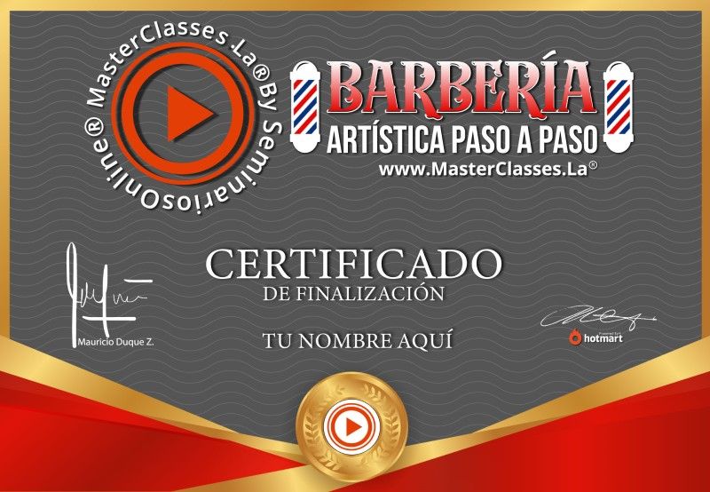 Certificado de Barbería Artística Paso a Paso